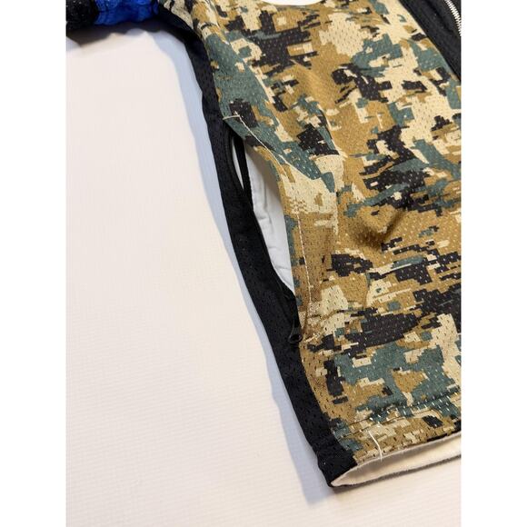 Nike Jacket Mens Medium Reversible Short Sleeve Zip Mesh Stars Camo Black Blue - Picture 7 of 15